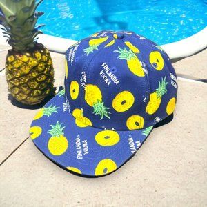 Vintage K Products Finlandia Vodka All Over Print Pineapples Snapback Hat